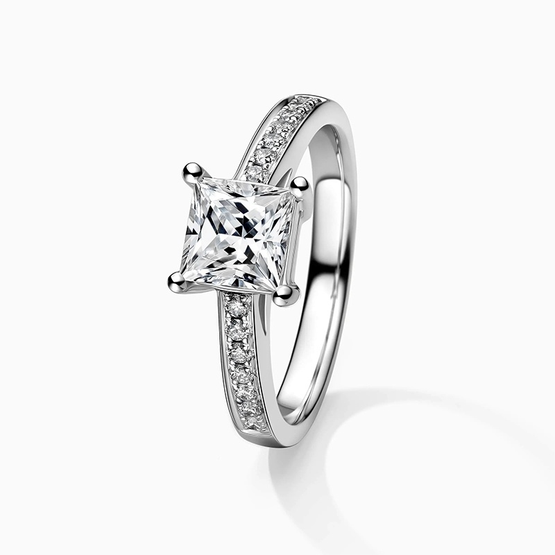 Princess-Cut Diamond Ring in 18K White Gold