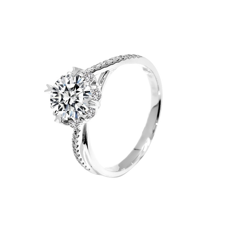 Crossover Twisted Diamond Ring in 18K White Gold